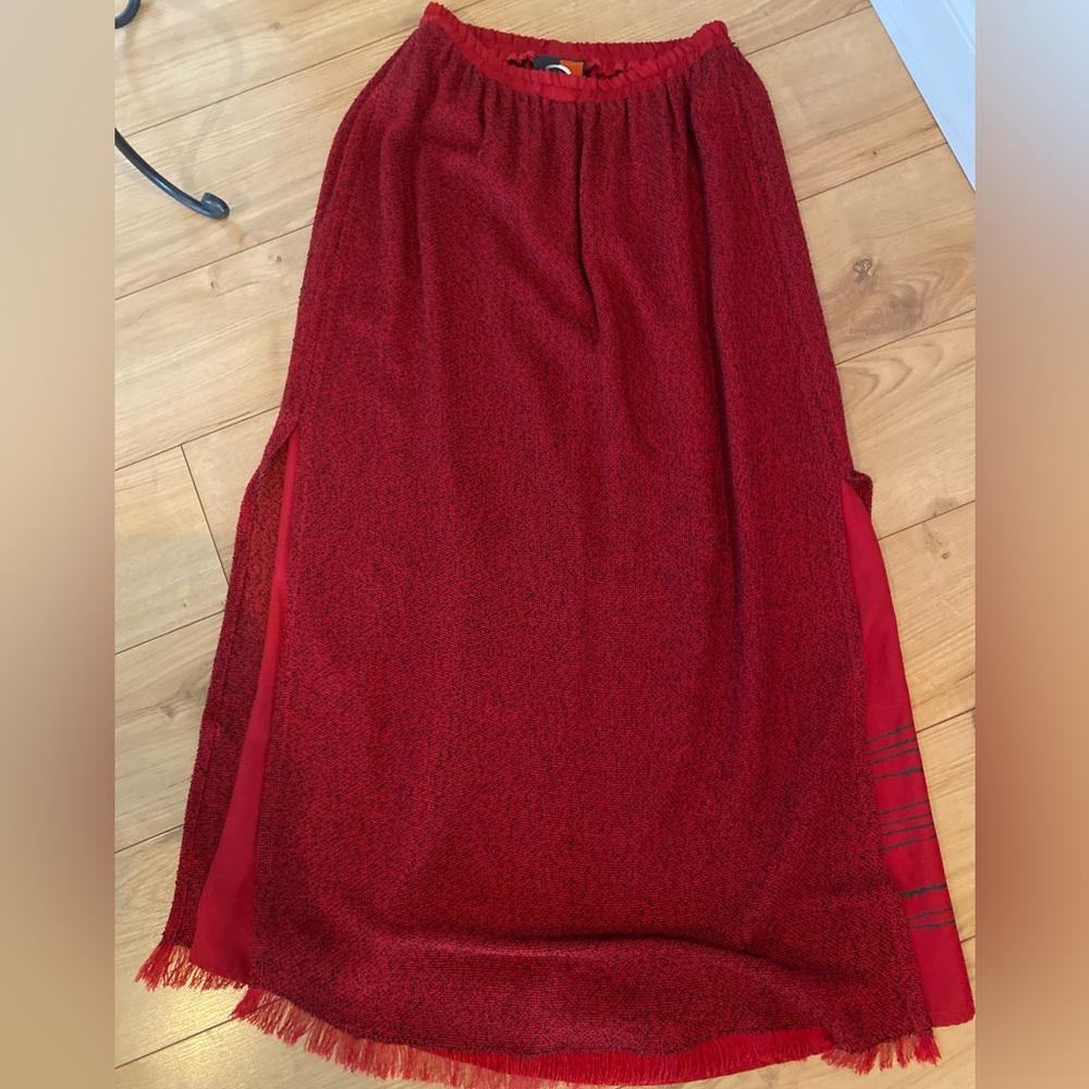 Red Women's vintage Midi Skirt